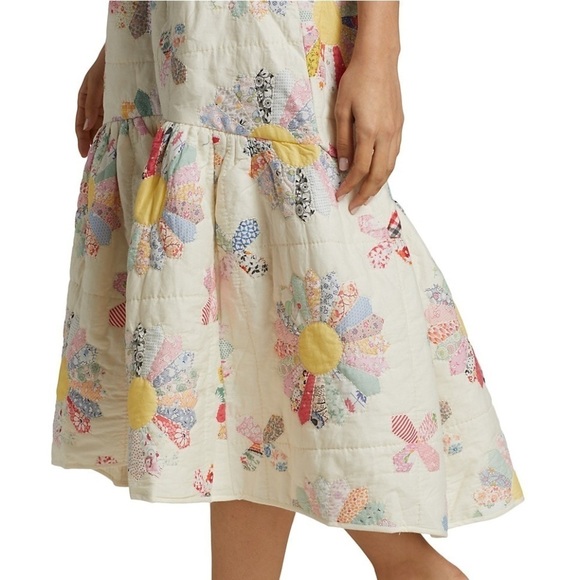 Sea New York Linden Patchwork Quilted Ruffle Hem Midi Skirt - Picture 5 of 16